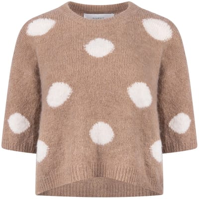 Nukus - Trui Taupe Nukus Lara Pullover Dots Pullovers Taupe Nkf03080