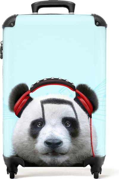 NoBoringSuitcases.com - Lol kinderkoffer panda - Past binnen 55x40x20 cm en 55x35x25 cm - Handbagage rolkoffer klein - Travelgift - Trolley op wieltjes - Reiskoffer met wielen - Kindertrolley geschikt voor jongen en meisjes - Cabine koffer kinderen
