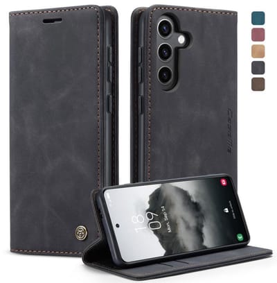 Voor Samsung Galaxy S24+ CaseMe 013 Multifunctionele horizontale flip lederen telefoonhoes (zwart)