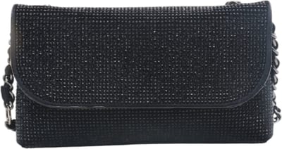 Flora & Co - clutch - avondtasje bling bling - handtas feestdagen - zwart