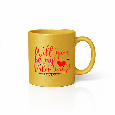 Wil Jij Mijn Valentijn Zijn Mok – Gouden Glitter Keramische Koffiemok 330 ml – Romantisch Valentijnscadeau