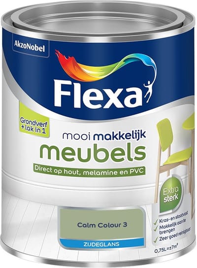 Flexa - Mooi Makkelijk Meubels Zijdeglans - Calm Colour 3 - Mengverf - 750 Ml