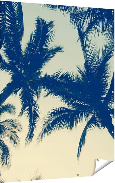 Gards Tuinposter Palmbomen Bladeren - 120x160 cm - Tuindoek - Tuindecoratie - Wanddecoratie buiten - Tuinschilderij