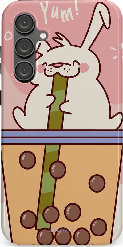 Casetastic Hoesje Geschikt voor Samsung S23 FE - Stijlvolle Beschermende Duo-layer Case - Bubble Tea Genot
