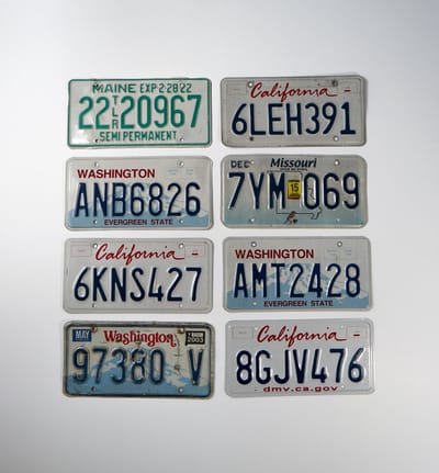 Mancave Decoratie - USA kentekenplaat - 100% Authentiek - Set van 8