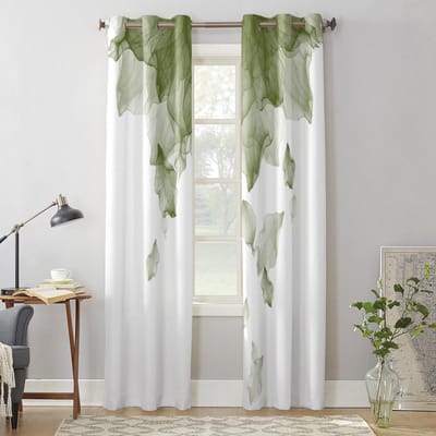 Verloop Bloemen Saliegroen Raamgordijnen voor Woonkamer Huis Slaapkamer Keuken Decora Kerstgordijn 135W x 92H(cm) x1