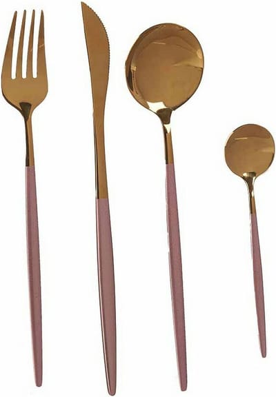 Bestekset Roze Gouden Roestvrij staal (8 pcs)