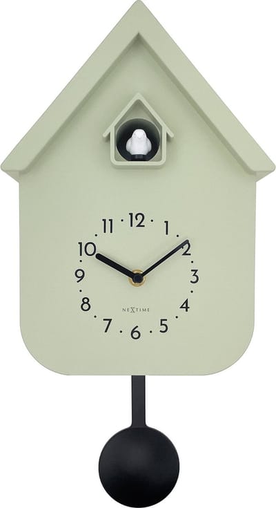 NeXtime Twitter – Koekoeksklok – 21.5 × 41.5 × 8.5 cm – Plastic – Olijfgroen – Stil
