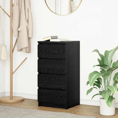 Opbergkast - Dressoir Kast - Ruimte Organiseren - Glad Oppervlak - 375 x 76 cm - Zwart Eiken