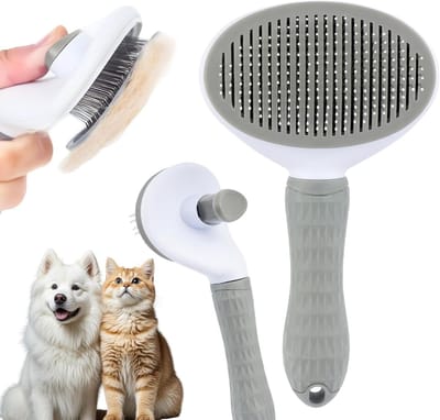 Haarborstel voor Langharige Katten met Zelfreinigende Knop - Dierlijke Vachtverzorging en Verzorgingsborstel voor Huisdieren