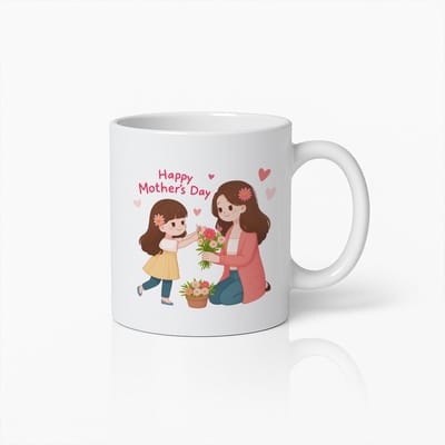 Happy Mother’s Day Koffiemok 330ml – Leuke Moeder & Dochter Ontwerp Mok – Perfect Cadeau voor Moeders van Kinderen