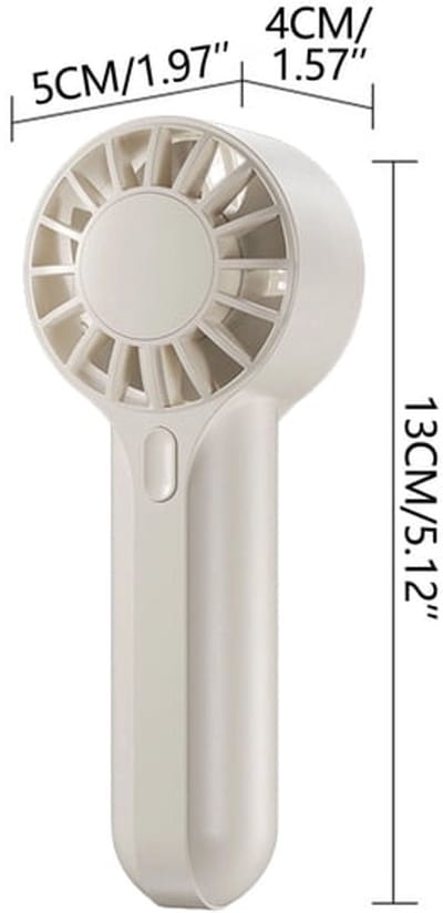 USB oplaadbare handventilator, mini draagbare persoonlijke ventilator, krachtige luchtstroom, geschikt voor verkoeling in de zomer en buitenactiviteiten - Beige