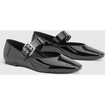 boohoo Dames Mary Jane riem ballerina's | Black | Maat: 5