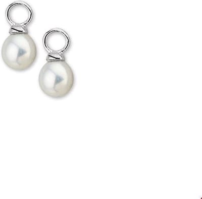 Zilver Gerhodineerde oorringhangers parel 1305786
