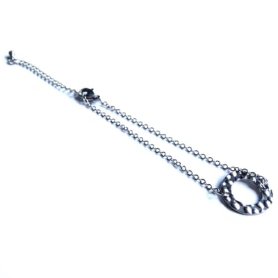 2 Love It Hammered Circle - armband - RVS - gehamerde cirkel