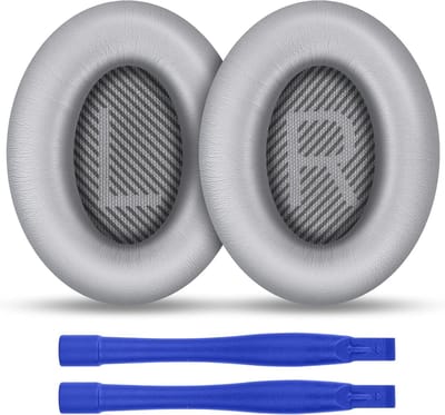 Vervangende Oorkussens voor Bose QuietComfort 35 - Zachte Geheugenfoam en Kunstleer Oorkussens in Grijs voor Comfort en Geluidsisolatie