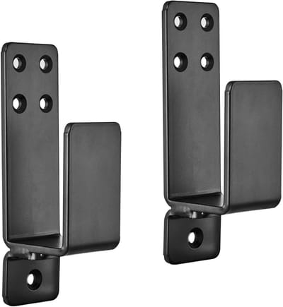 Set van 2 Barricade Klemmen en Z Hoekbeugels voor 2x4 Houten en Metalen Deuren, Veiligheidsbeugels voor Schuur- en Garagedeuren met Schroeven