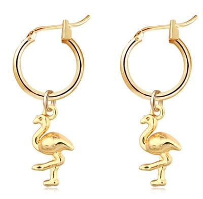 Flamingo oorbellen | goud gekleurd