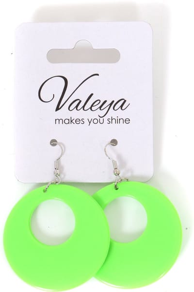 Oorbellen Rond - Groen - Foute Party - Carnaval - One Size - Volwassenen