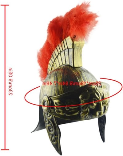 Gouden Romeins krijgerhelm met plume voor cosplay, gladiator themafeest en carnaval accessoires