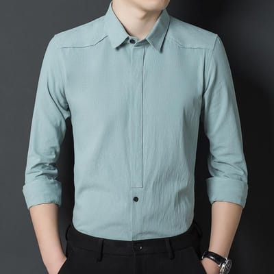 Nieuw Shirt met Lange Mouwen Heren Revers Nieuwe Heren Herfst Tops Dun Los Shirt XXXXL