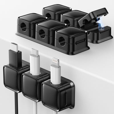 Kabelorganizer met Magnetische Clips, 3 Stuks voor Opladers en Kabels, Ideaal voor Bureau en Keuken, Handige Accessoire voor Thuis en Kantoor