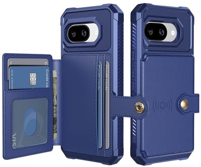 Portemonnee Hoesje Geschikt voor Google Pixel 10a - Back Cover met Pasjeshouder - Telefoonhoesje voor Pinpas - Kaarthouder op Achterkant - Case met Magneet Blauw