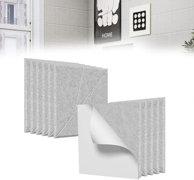 12er V-Form Akustische Paneelen Zelfklevend 30x30x0,9cm Geluidshinderdemping Geluid absorberende Platen Hoog Dichtheid Geluidsschermplaten Wandpaneelen Geluidisolatie Voor Gaming, Kantoor, Studios Decoratie Lichtgrijs