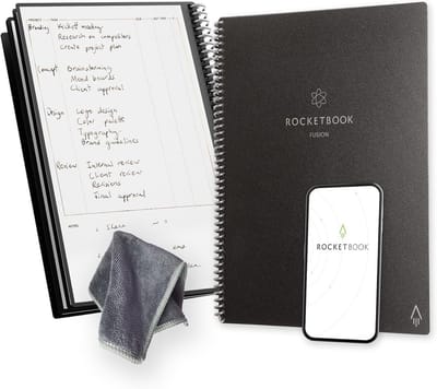 Herbruikbare A4 Planner met Wekelijkse & Maandelijkse Kalenders, Lijnen & Stippen - Zwart