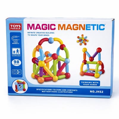 Bextunio Magnetisch Bouwspeelgoed 98 Delig – Creatieve Constructie Set met Sterke Magneten voor Kinderen