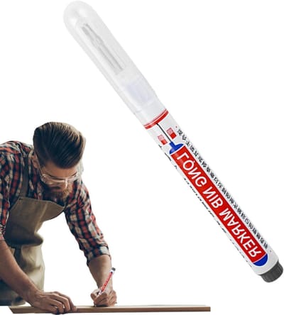 Diepe gatmarker - Lange penstift - Industrieel markeren - Sneldrogende inkt - Fijne punt - Zwart