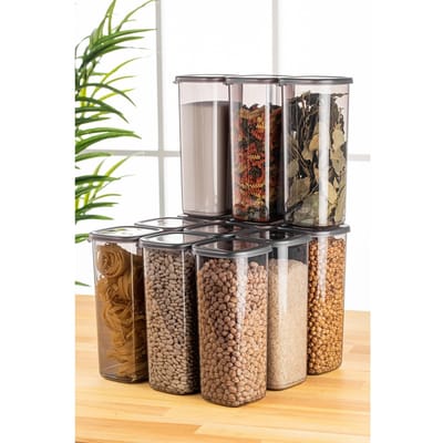 Asir - Opbergdozenset - Antraciet - 12 Stuks - 10 x 10 x 24,5 cm