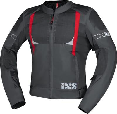 IXS Trigonis-Air Grijs Rood Textiele Motorjas - Jas