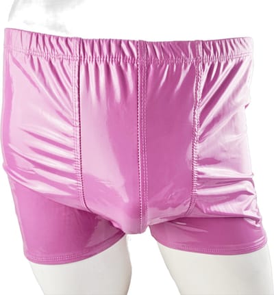 BamBella ® - Boxer short Maat S/M Datex roze (Latex en stof SM kleding BDSM erotische heren kleding ondergoed lingerie onderbroek zwart