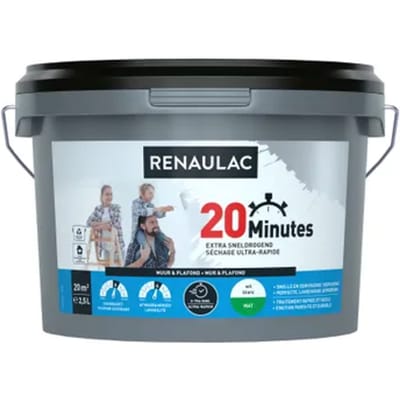 Renaulac 20 Minutes Muurverf - Mat - Wit - 2,5l