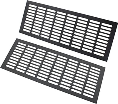 2 Stuks Zwart Aluminium Ventilatierooster voor Garderobe, Keuken, Badkamer en Plafond Uitlaat