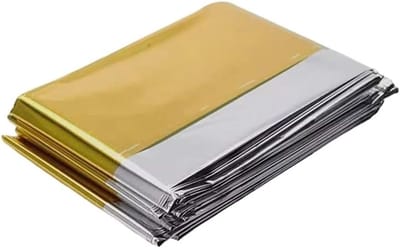 Compacte thermische deken - Nooddeken overlevingsdeken - Buitenactiviteiten warmte - Reflecterend warmteschild - 160 x 210 cm - Zilver goud
