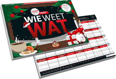 White Goblin Games - Wie Weet Wat: Kerst - Partyspel - 2 tot 10 spelers - Speelt snel en de uitleg is nóg sneller - Wie Weet Wat speel je altijd, met iedereen en overal - Ideaal cadeau