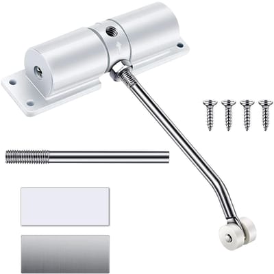 Dailygoods- Deursluiter Instelbaar - Automatische Deursluiter - Aluminiumlegering - Voor Binnen - Vermindert Lawaai - 16,7 x 12,9 x 3,5 cm