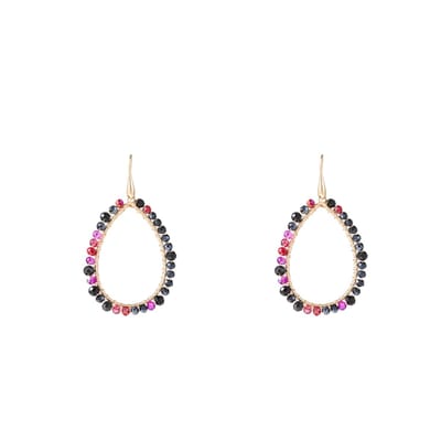 Day&Eve by Go Dutch Label Oorhangers Open Druppel Smal Fuchsia Mix