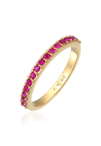 Elli - Ring - Dames band Memoire met kristallen in 925 sterling zilver - Dames