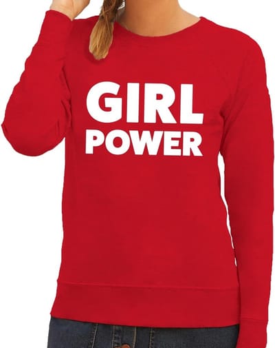 Girl Power tekst sweater rood dames - dames trui Girl Power XS