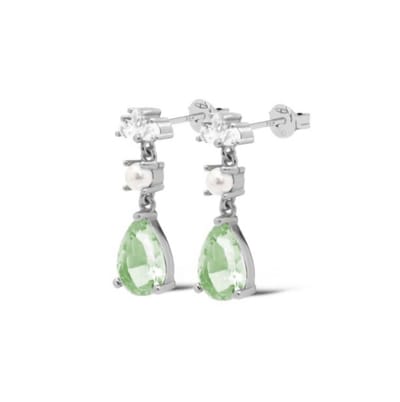 Karma Jewelry - oorbellen - Earrings - oorstekers - symbols XL - Devi ocean green - 925 Sterling zilver - 2 CM