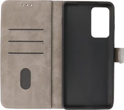 Hoesje Geschikt voor Motorola Moto Edge 20 Pro - Kaarthouder Book Case Telefoonhoesje - Grijs