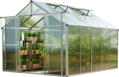 GFP tuinkas TOPAS 5 aluminium 225x322 cm, 6 mm kanaalplaten polycarbonaat, stabiel & weerbestendig
