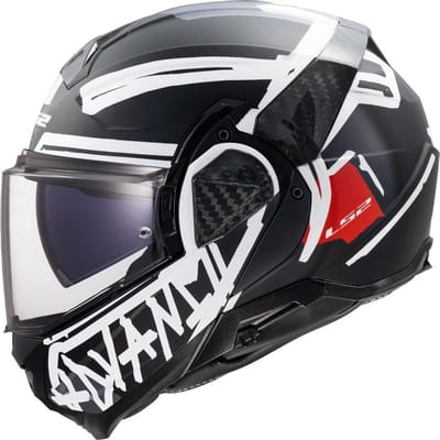 LS2 FF910 Advant II Tape Zwart Systeemhelm - Maat 2XL - Helm