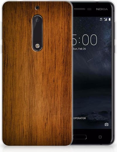 Nokia 5 Bumper Hoesje Donker Hout
