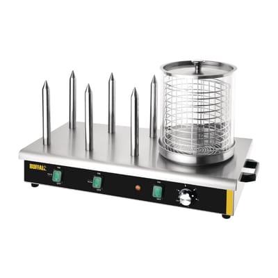 Buffalo hotdogwarmer met 6 warmhoudpennen