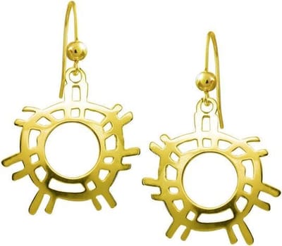 Oorbellen, hang, Gouden zon