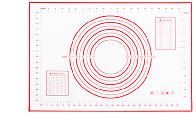 Siliconen deegmat - Keuken kneedplank - Herbruikbare bakmat - Kneedmat van voedingskwaliteit - Met maatverdeling - Oprolbaar voor opslag -60cm*40cm - Geschikt voor het maken van pizza, koekjes, deeg en pasta - Rood
